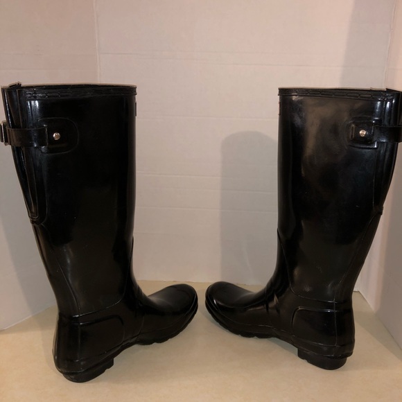 Hunter black rubber snow rain boots size 7 women - Picture 5 of 9